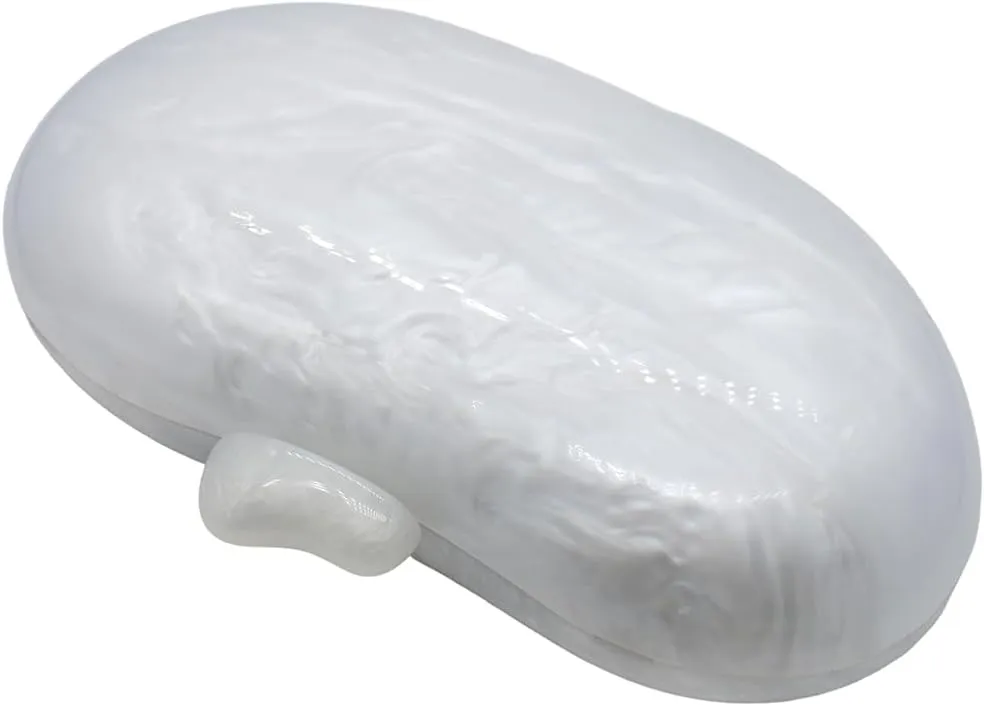 UMREN Lovely Acrylic Shell Shaped Clutch for Women Acrylic Evening Clutch Purse Marble Handbag for Wedding Cocktail Party
