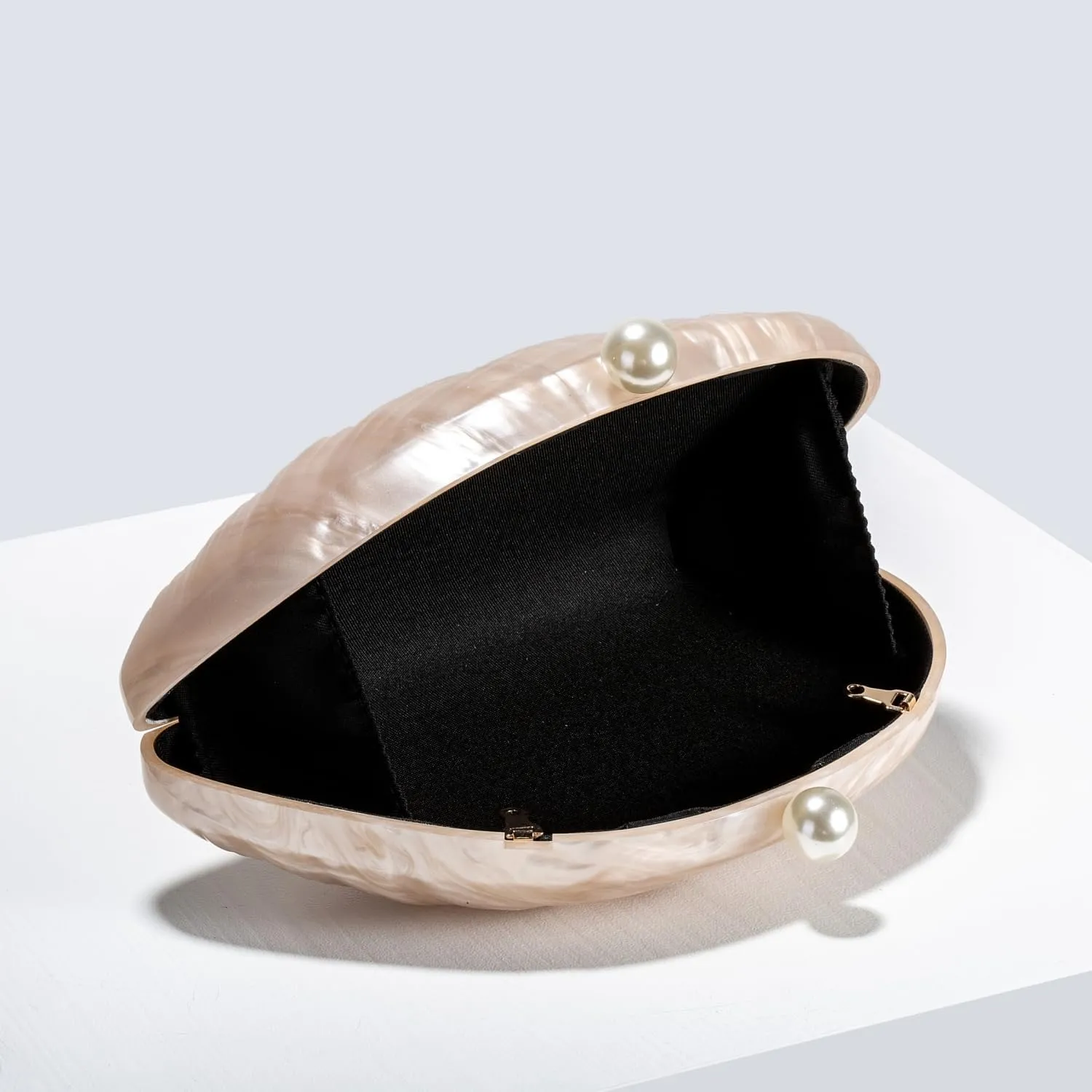 UMREN Seashell Chain Shoulder Bag for Women Acrylic Evening Clutch Bag Glitter Marble Purse Handbag for Wedding Party Prom