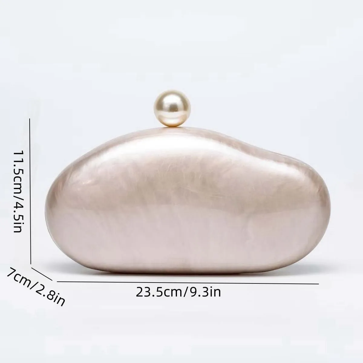 UMREN Shell Shaped Acrylic Clutch Purse Women Acrylic Egg Evening Bag Unique Marble Handbag for Wedding Party