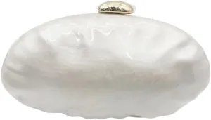 UMREN Shell Shaped Acrylic Clutch Purse Women Acrylic Egg Evening Bag Unique Marble Handbag for Wedding Party