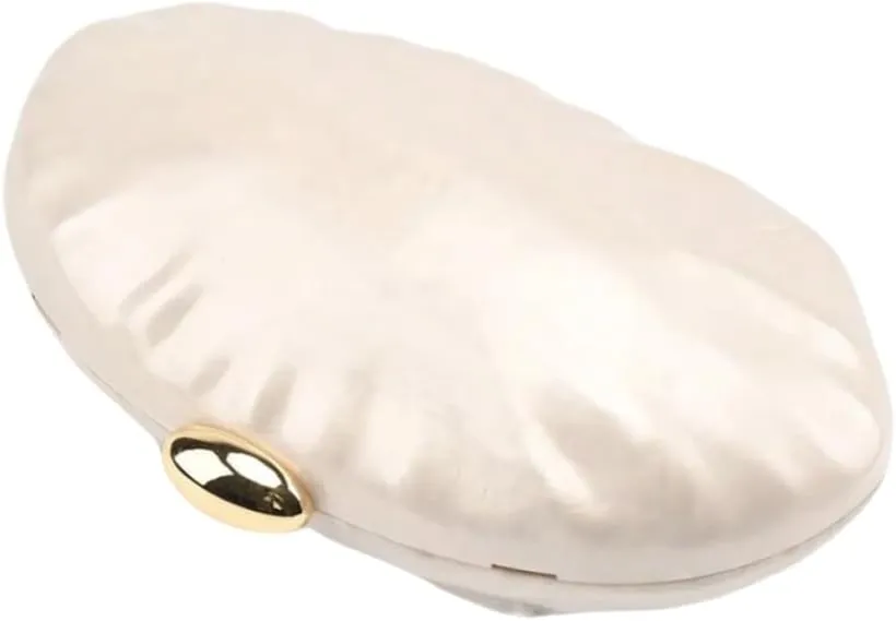 UMREN Shell Shaped Acrylic Clutch Purse Women Acrylic Egg Evening Bag Unique Marble Handbag for Wedding Party