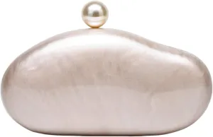 UMREN Shell Shaped Acrylic Clutch Purse Women Acrylic Egg Evening Bag Unique Marble Handbag for Wedding Party