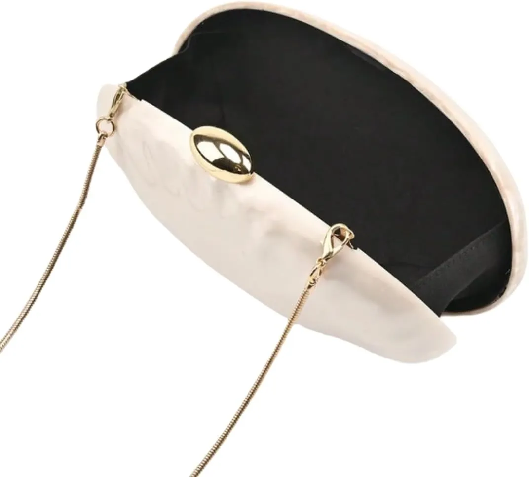 UMREN Shell Shaped Acrylic Clutch Purse Women Acrylic Egg Evening Bag Unique Marble Handbag for Wedding Party