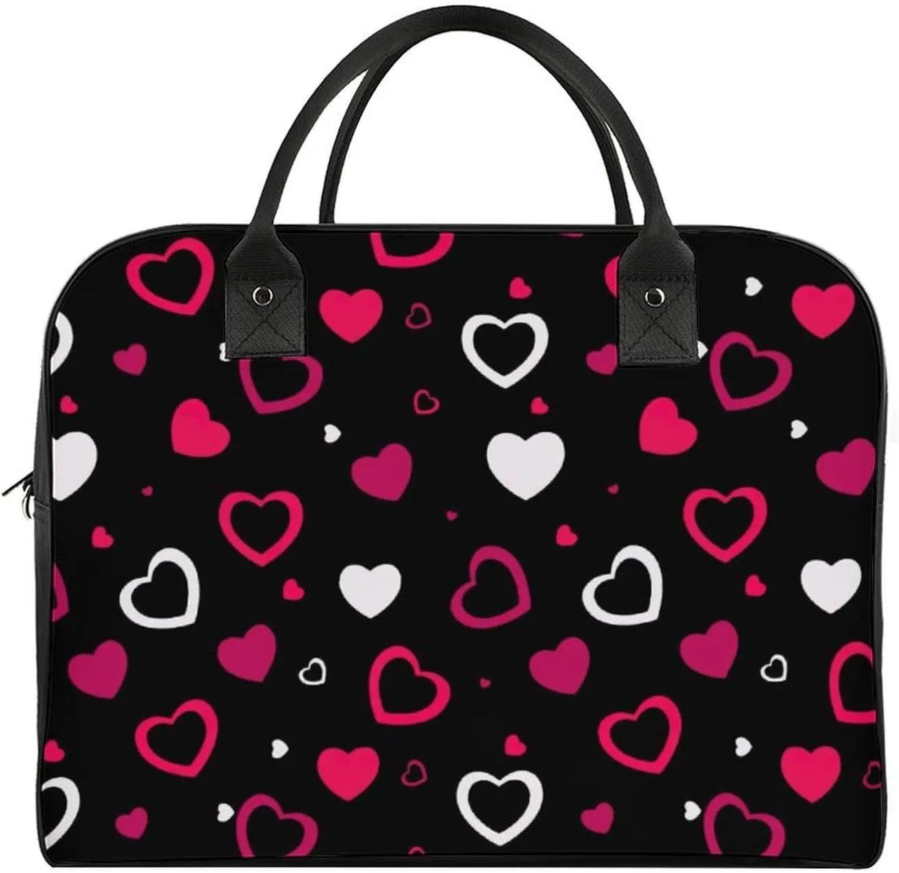 Unisex Crossbody Nylon Heart Shapes Vintage Handbag for Travel 13" X 19" X 8"