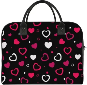 Unisex Crossbody Nylon Heart Shapes Vintage Handbag for Travel 13" X 19" X 8"