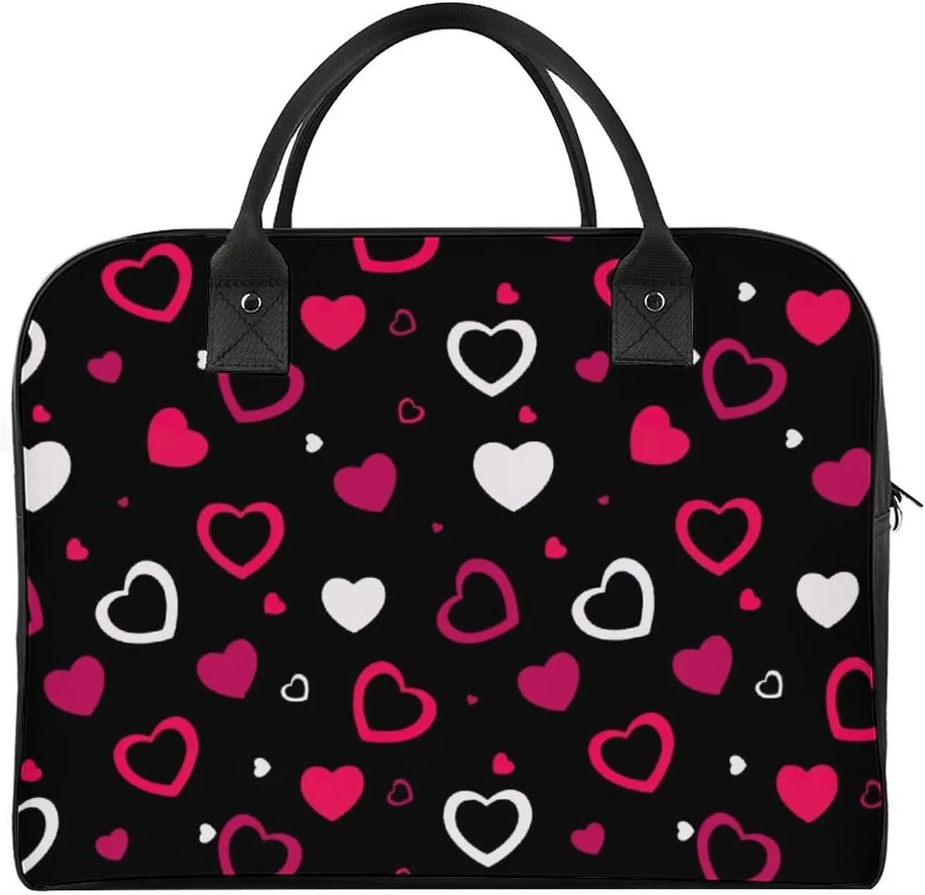 Unisex Crossbody Nylon Heart Shapes Vintage Handbag for Travel 13" X 19" X 8"