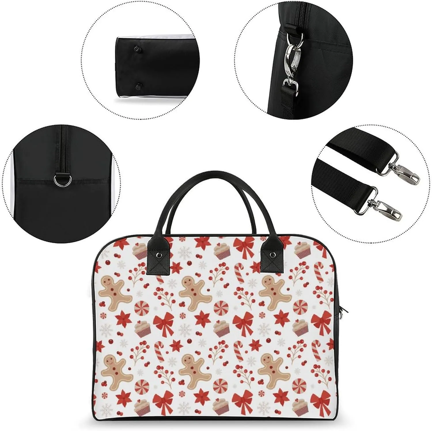 Unisex High-capacity Nylon Santa Gifts Stylish Handbag for Traveling 13" X 19" X 8"