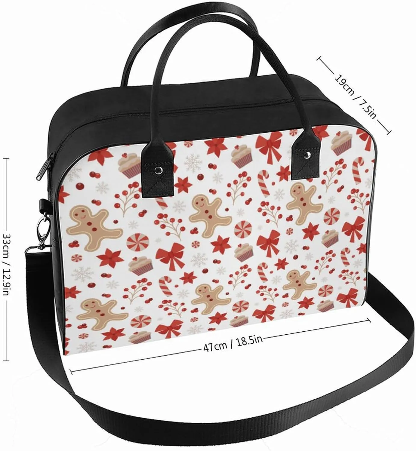Unisex High-capacity Nylon Santa Gifts Stylish Handbag for Traveling 13" X 19" X 8"