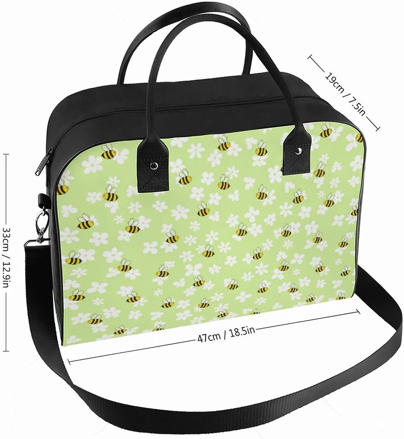 Unisex Shoulder Nylon Cherries Vintage Handbag for Journey 13" X 19" X 8"