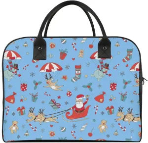 Unisex Shoulder Nylon Santa Gifts Retro Handbag for Business Trip 13" X 19" X 8"