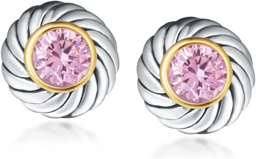 UNY Unique Fahsion Jewelry Sets Designer Inspired CZ Inlaid 2 Tone Womens Valentine's