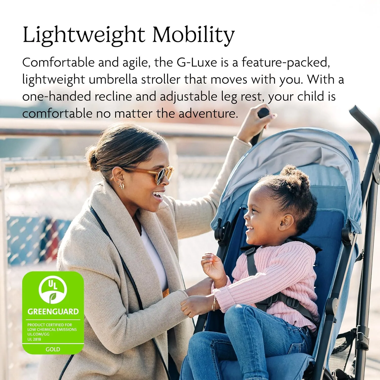 UPPAbaby G-Luxe Umbrella Stroller/Lightweight Design for Easy Travel/One-Step Fold   Recline/XL Basket   Canopy/Cup Holder Included/Jake (Charcoal/Carbon)