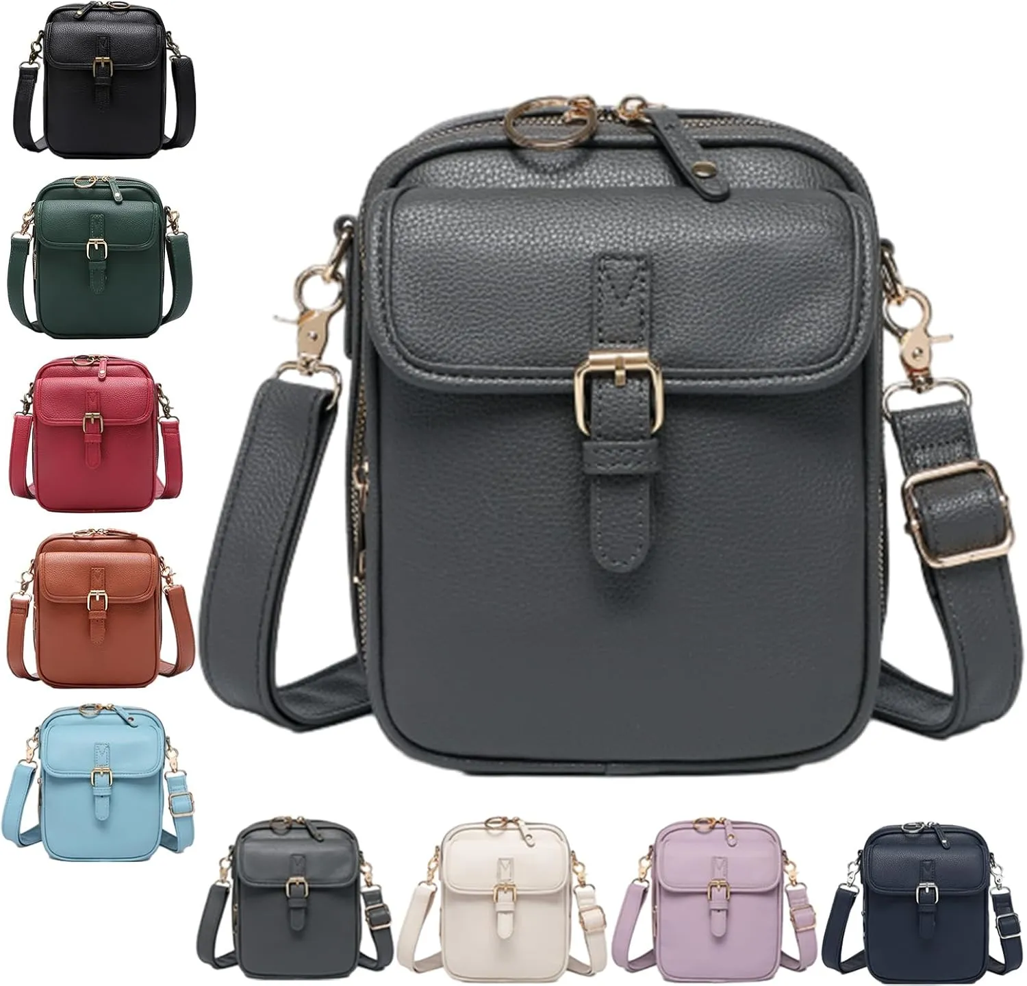 Urvashi Crossbody Leather Bag, Tojoyride Vintage Crossbody Bag for Women Men, Leather Shoulder Purse with 10 Card Slots