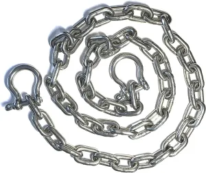 US Stainless Stainless Steel 316 Anchor Chain 3/8" or 10mm by 15' Long Shackles
