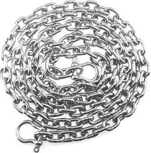 US Stainless Stainless Steel Windlass 1/4" G4 Anchor Chain 316 by 10' Long Including 5/16" Bow Shackles