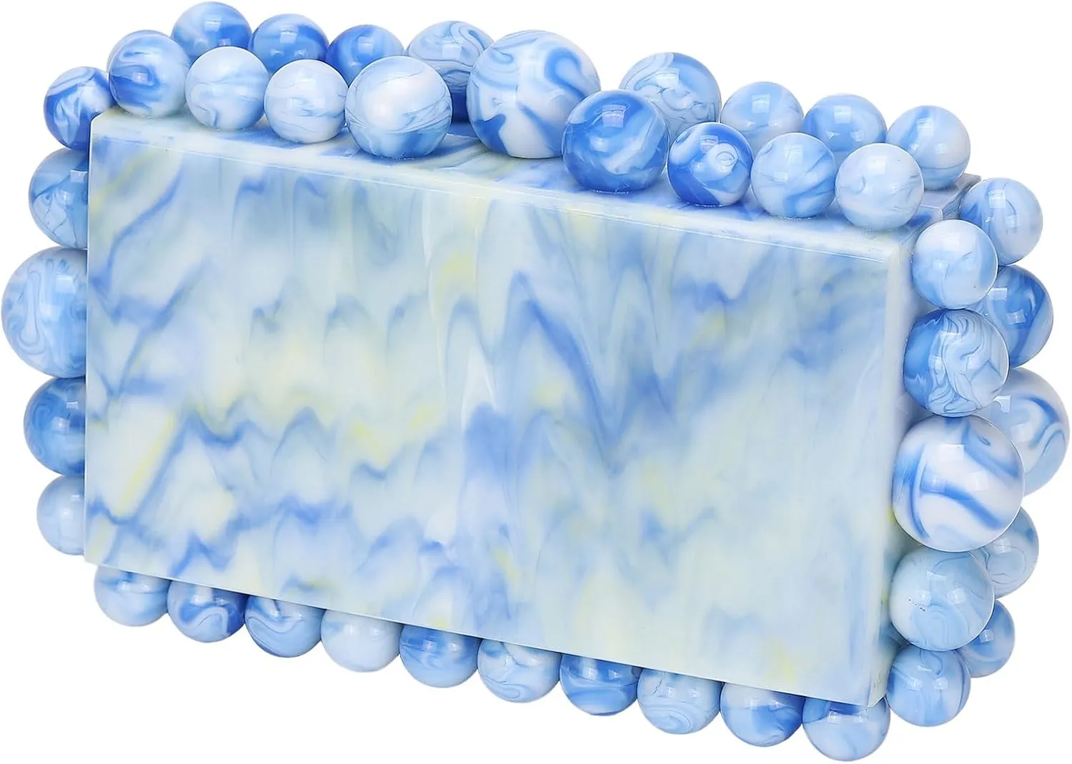 uxcell Evening Clutch Bags, Acrylic Purse Marbling Bags for Wedding Prom Party, Blue