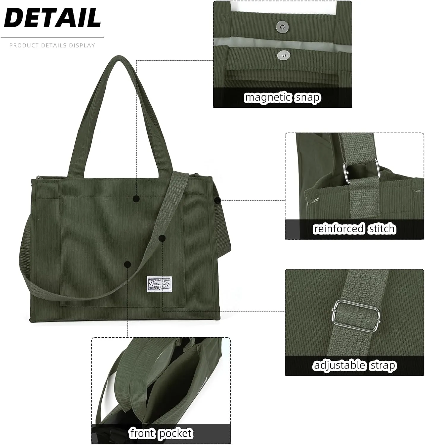 Valleycomfy Tote Bag for Women Corduroy Crossbody Tote Bag Purse Women Travel Shoulder Bags Work Handbags Everyday Hobo Bag