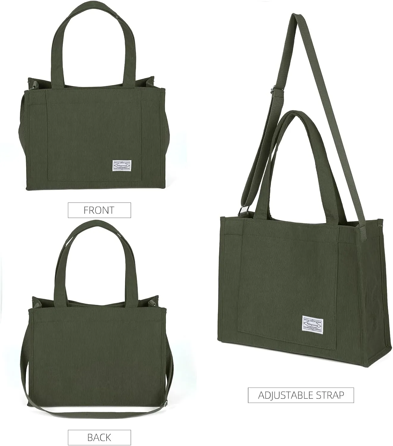 Valleycomfy Tote Bag for Women Corduroy Crossbody Tote Bag Purse Women Travel Shoulder Bags Work Handbags Everyday Hobo Bag