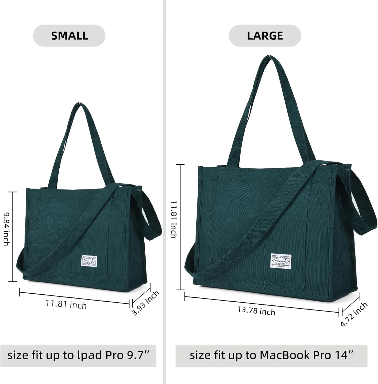 Valleycomfy Tote Bag for Women Corduroy Crossbody Tote Bag Purse Women Travel Shoulder Bags Work Handbags Everyday Hobo Bag