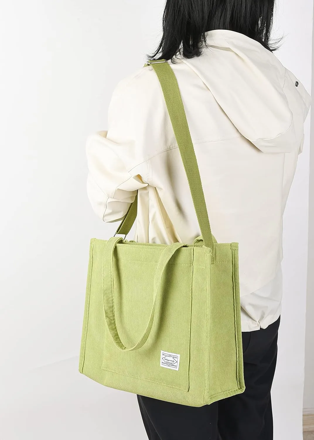 Valleycomfy Tote Bag for Women Corduroy Crossbody Tote Bag Purse Women Travel Shoulder Bags Work Handbags Everyday Hobo Bag