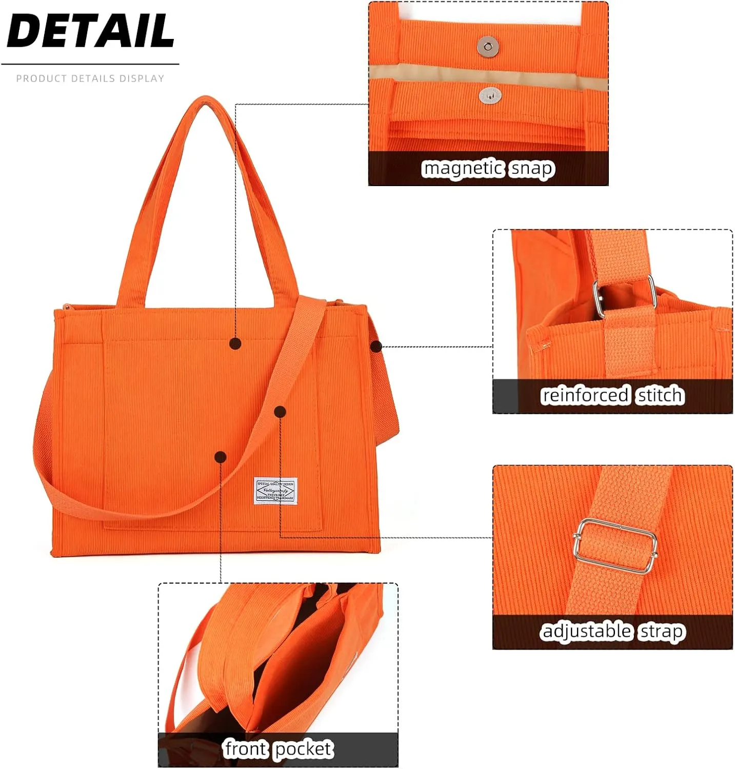 Valleycomfy Tote Bag for Women Corduroy Crossbody Tote Bag Purse Women Travel Shoulder Bags Work Handbags Everyday Hobo Bag