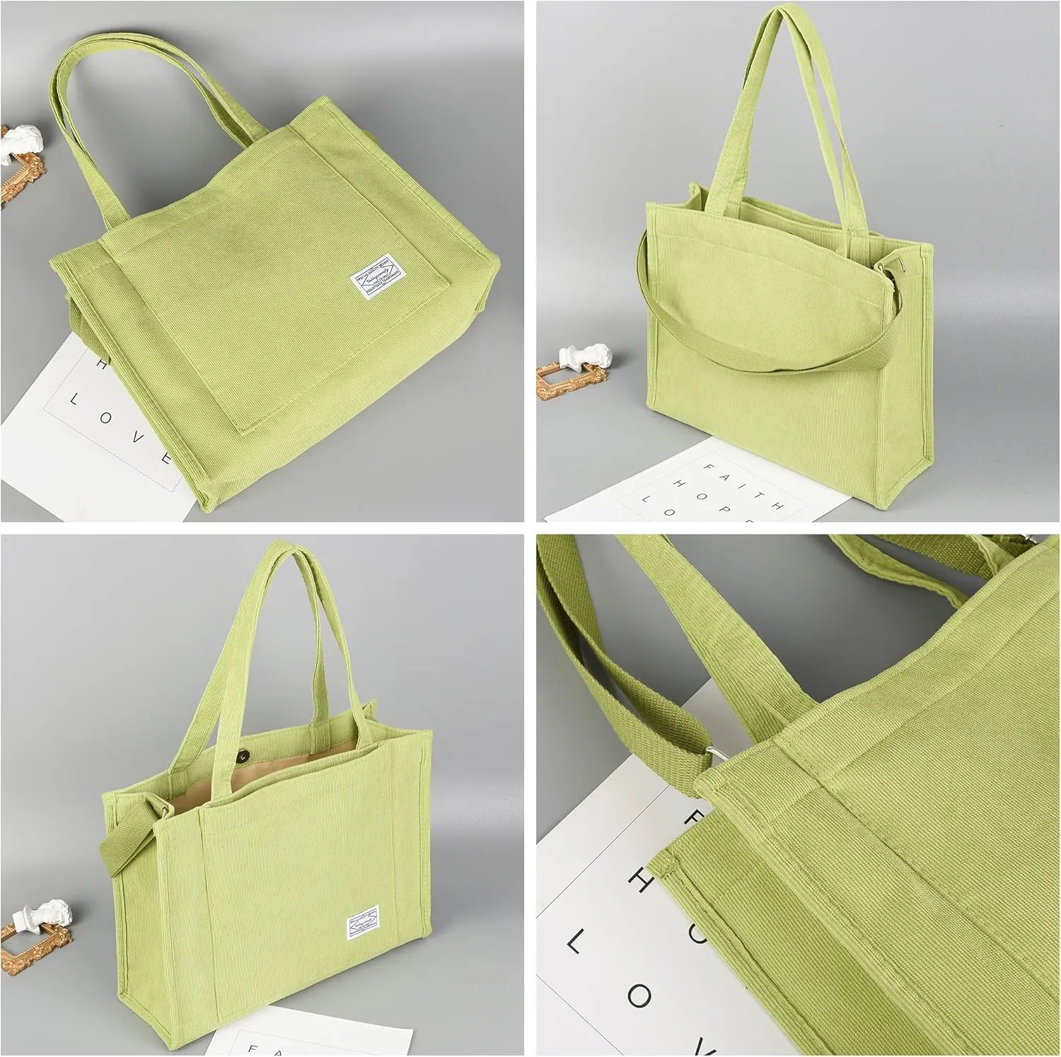 Valleycomfy Tote Bag for Women Corduroy Crossbody Tote Bag Purse Women Travel Shoulder Bags Work Handbags Everyday Hobo Bag