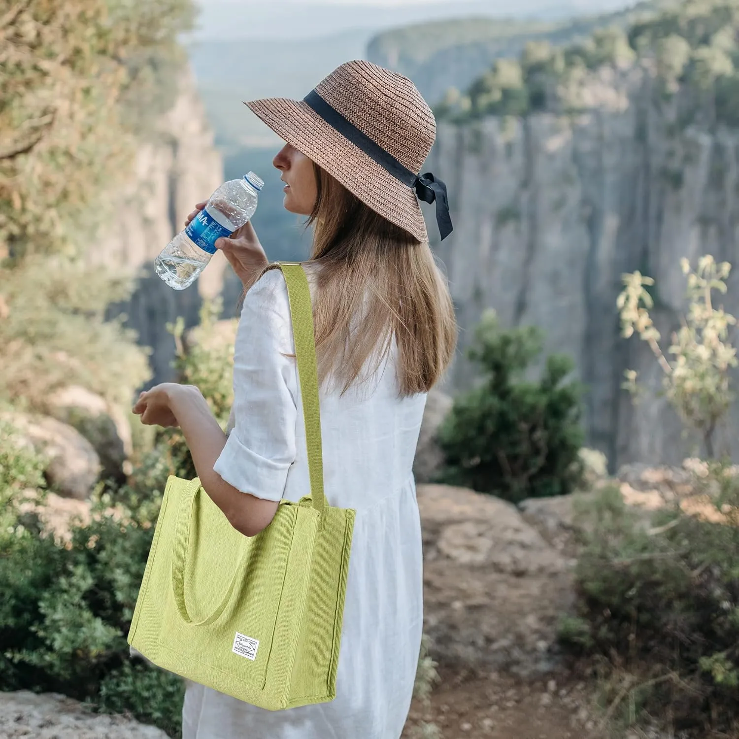 Valleycomfy Tote Bag for Women Corduroy Crossbody Tote Bag Purse Women Travel Shoulder Bags Work Handbags Everyday Hobo Bag