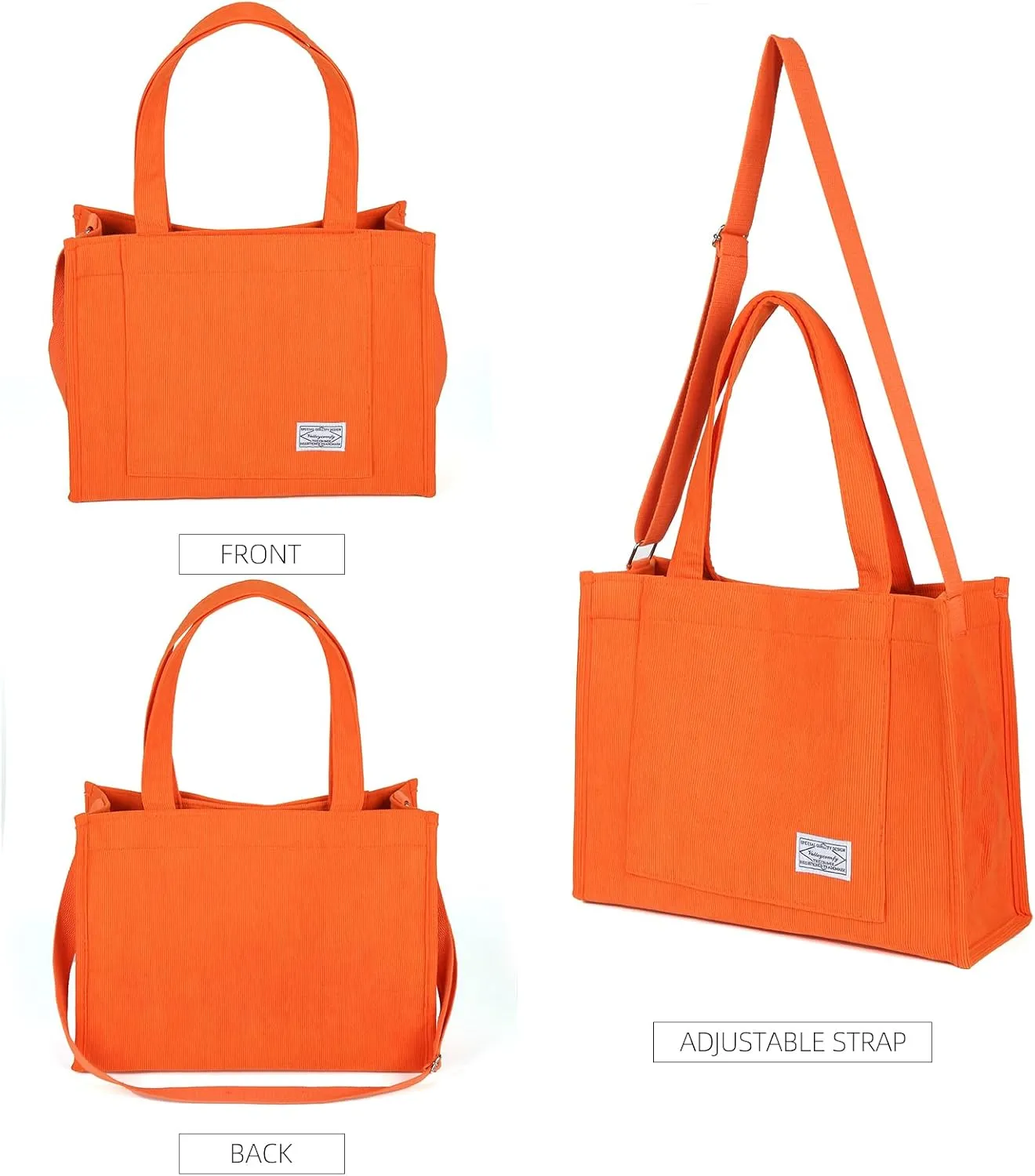 Valleycomfy Tote Bag for Women Corduroy Crossbody Tote Bag Purse Women Travel Shoulder Bags Work Handbags Everyday Hobo Bag