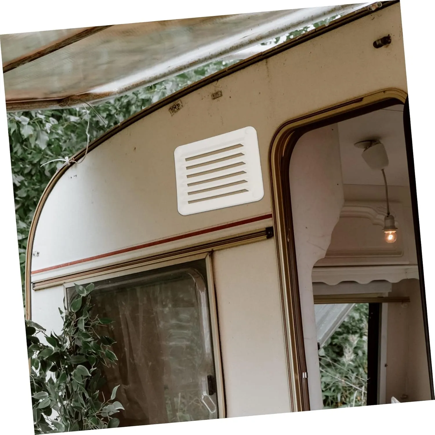 VANZACK 2pcs Boat Vent Cover Exhaust Air Vent Cover Louvered Vent Cover Metal Air Return Grill mesh air Vent