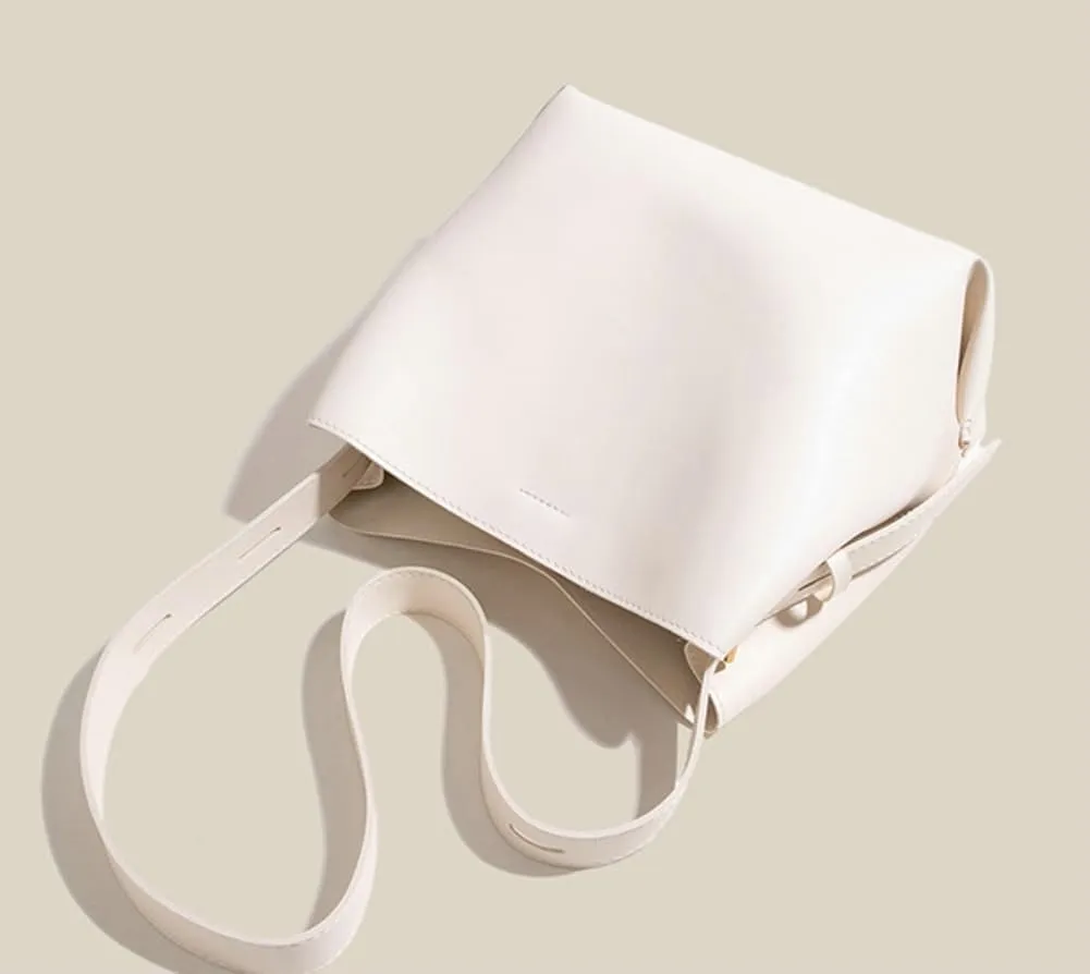 Vegan Leather Bucket Tote Purse for Women Trendy Adjustable Strap Crossbody Handbags Shoulder Bag Magnetic Snap