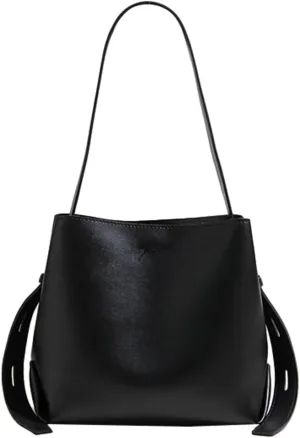 Vegan Leather Bucket Tote Purse for Women Trendy Adjustable Strap Crossbody Handbags Shoulder Bag Magnetic Snap