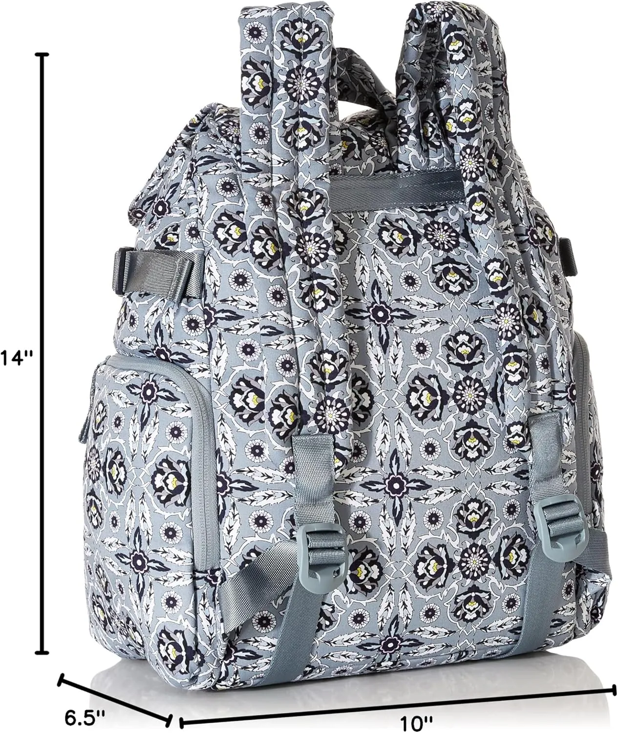 Vera Bradley Women's Cotton Utility Backpack, Plaza Tile - Recycled Cotton, One Size