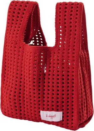 Verdusa Women's Hollow Out Knit Handbag Casual Solid Crochet Purse Bags