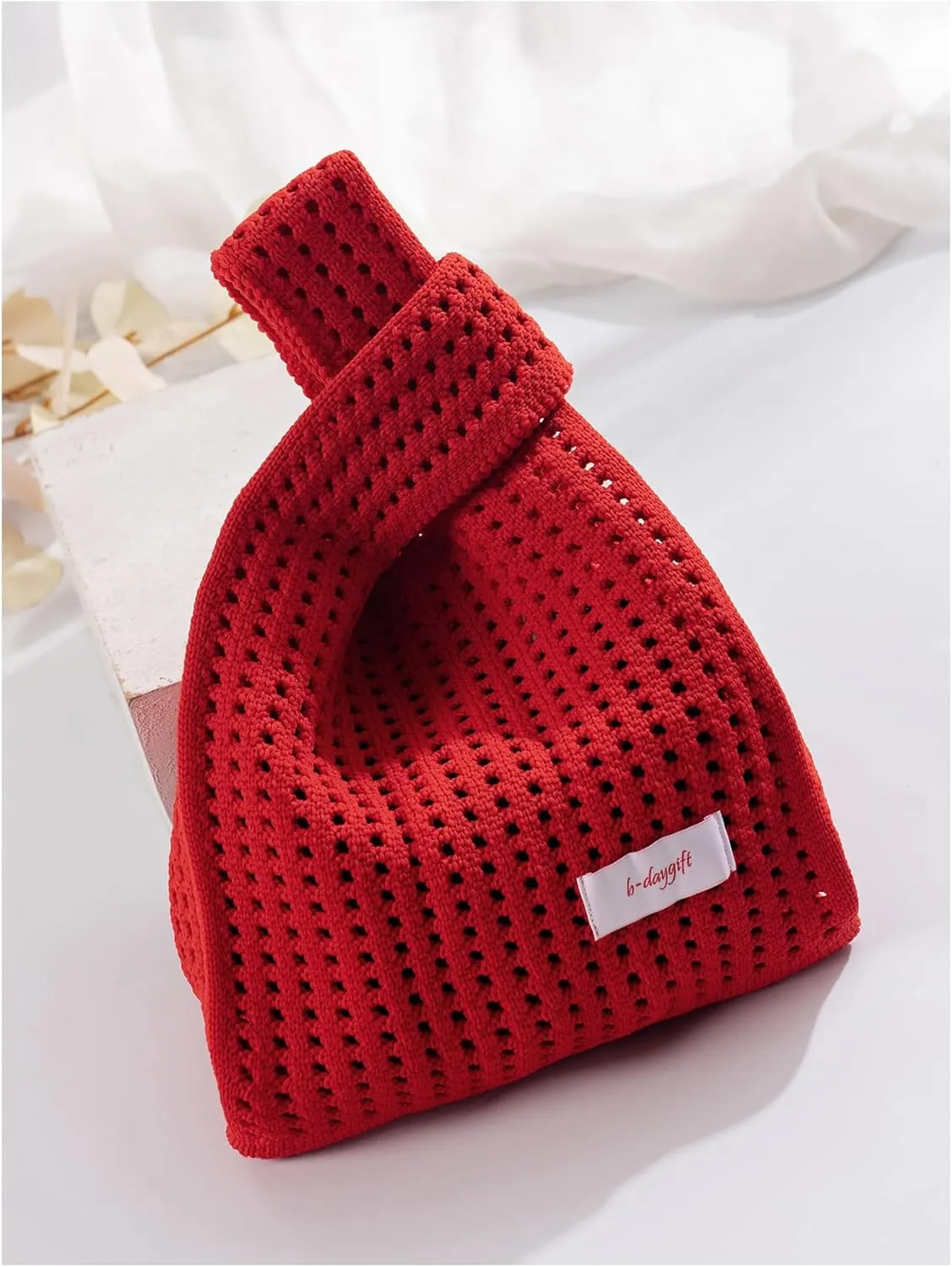 Verdusa Women's Hollow Out Knit Handbag Casual Solid Crochet Purse Bags
