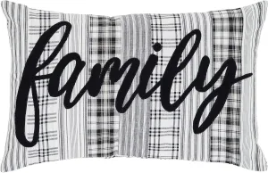 VHC Brands Sawyer Mill Black White Family Decorative Farmhouse Throw Pillow for Sofa Couch Bed 14x22