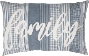 VHC Brands Sawyer Mill Blue Family Decorative Farmhouse Throw Pillow for Sofa, Couch, or Bed 14x22