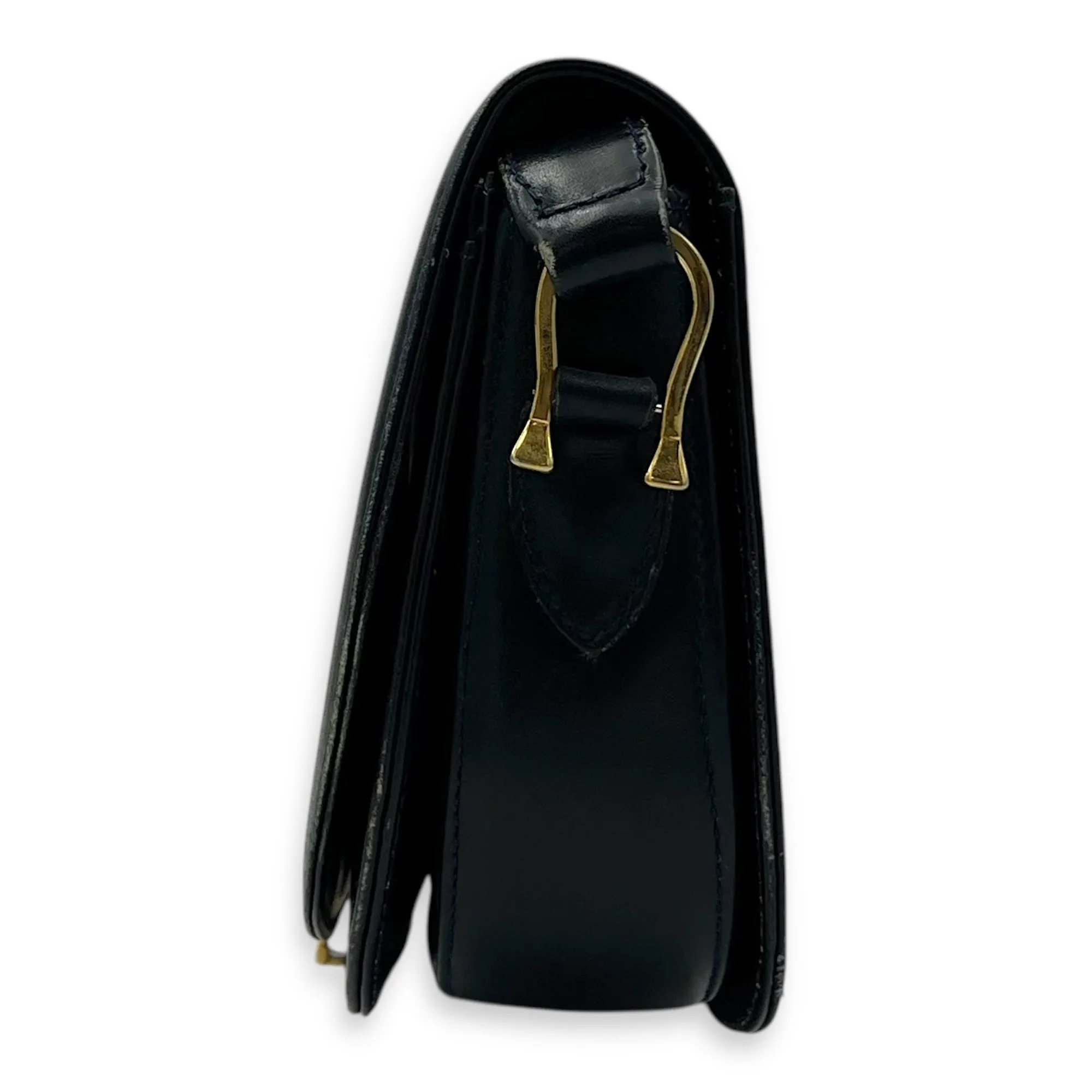 Vintage Crossbody Bag Blue in Calfskin, Gold hardware
