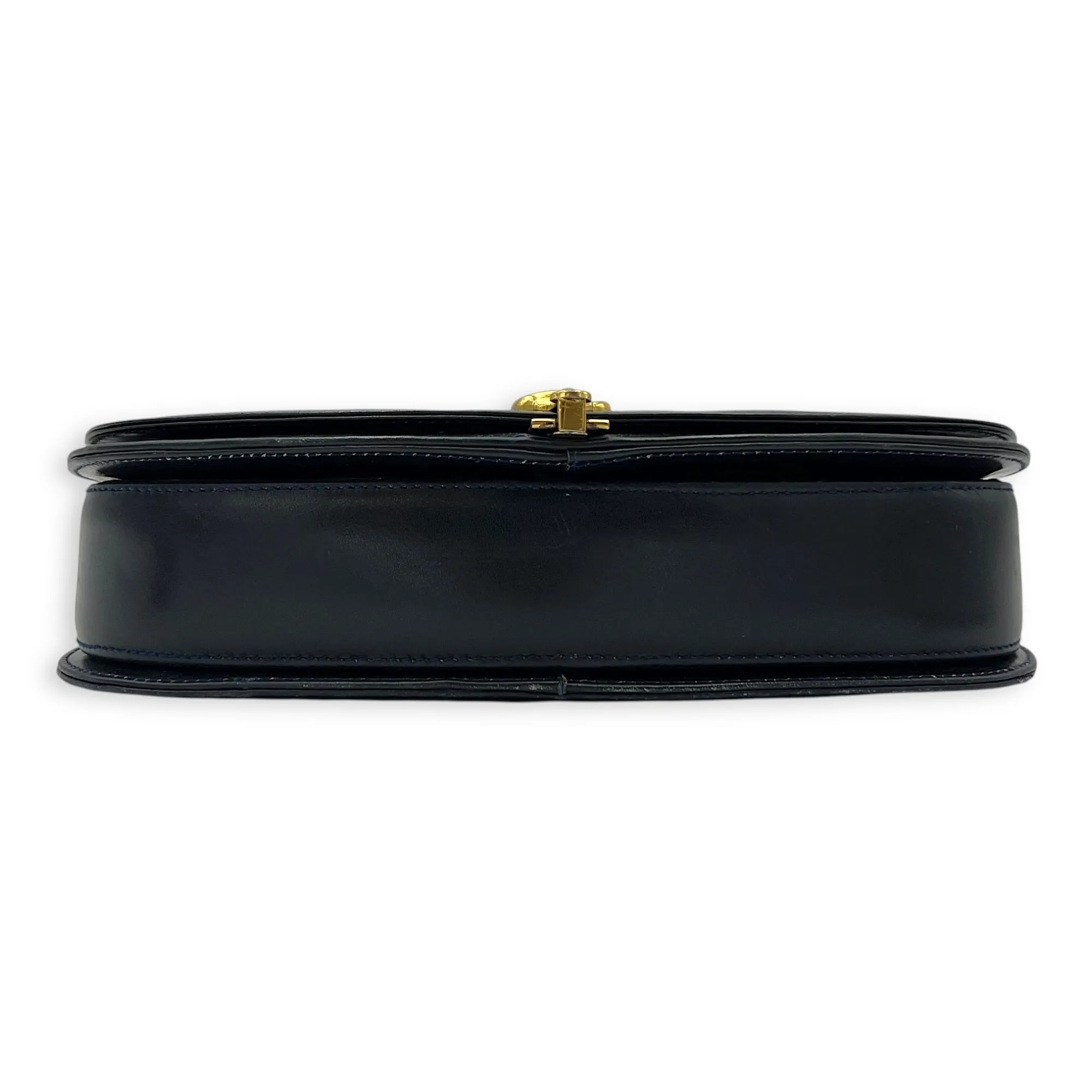 Vintage Crossbody Bag Blue in Calfskin, Gold hardware