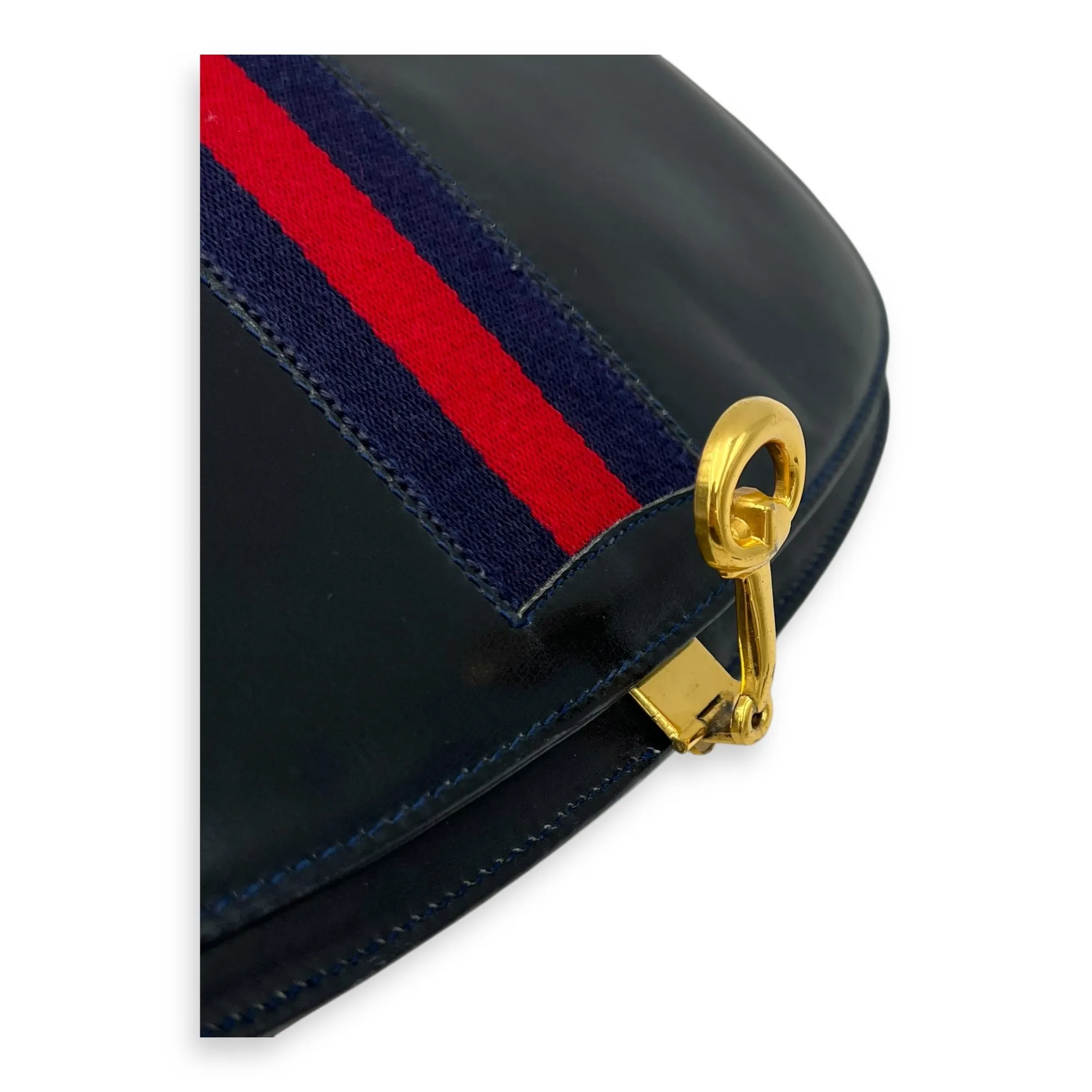 Vintage Crossbody Bag Blue in Calfskin, Gold hardware