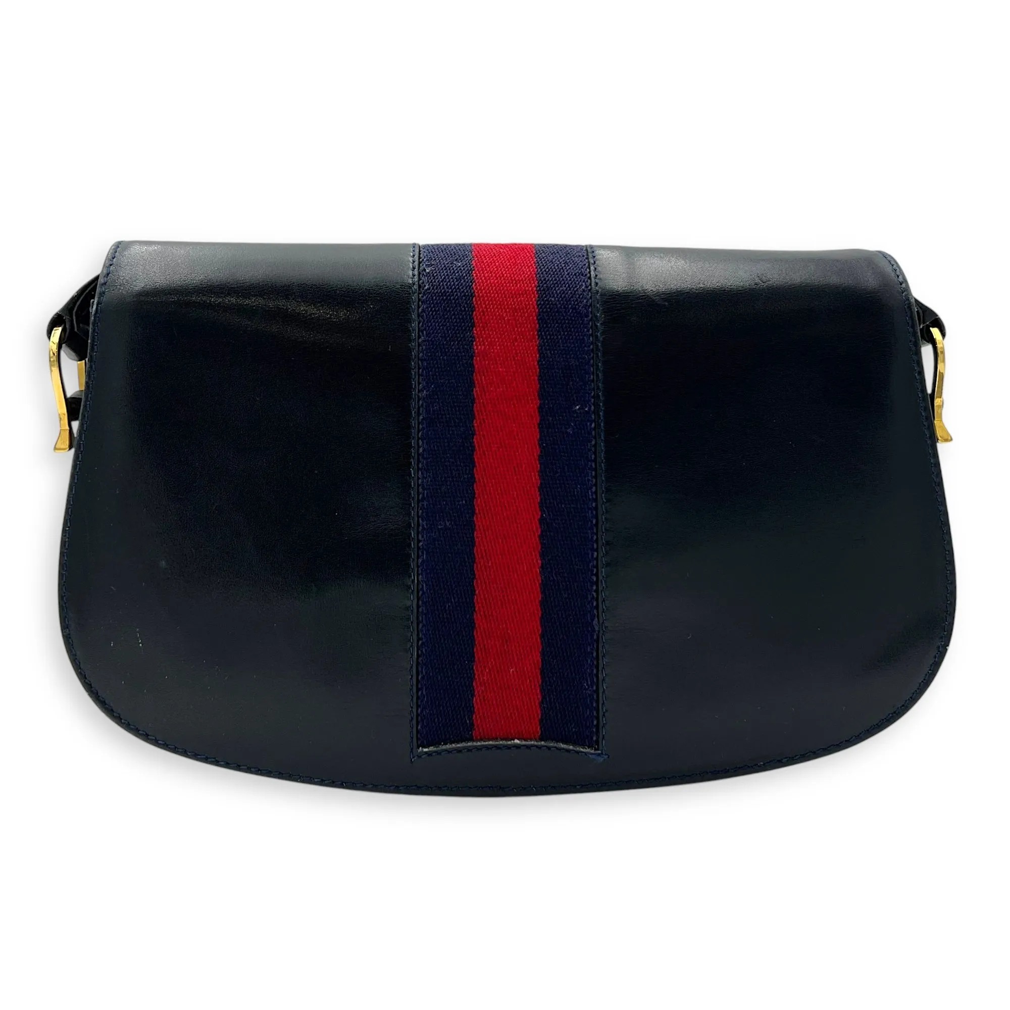 Vintage Crossbody Bag Blue in Calfskin, Gold hardware