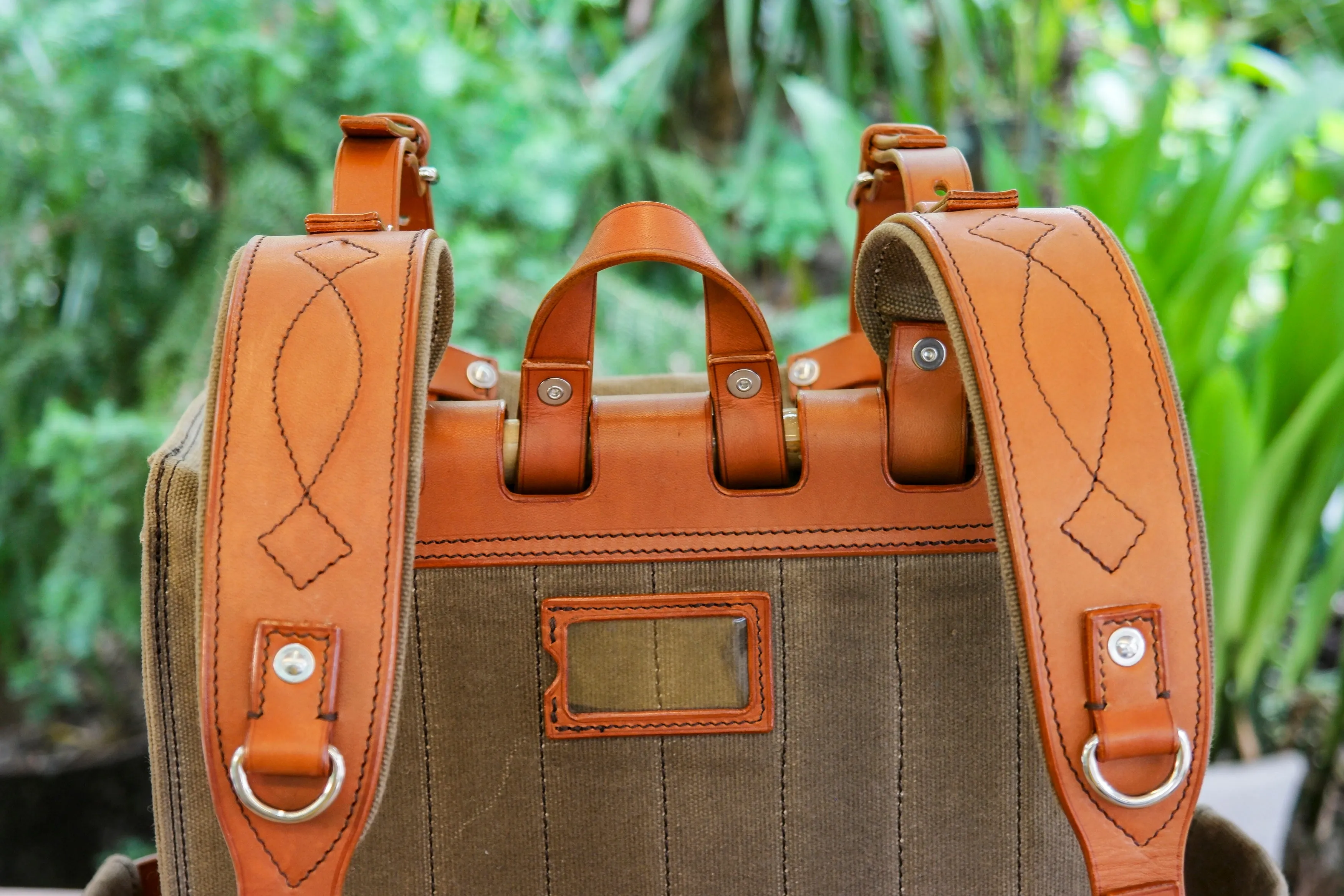 Vintage Oil Wax Canvas Backpack - Vintage Backpacks Travel, Camping, Hiking