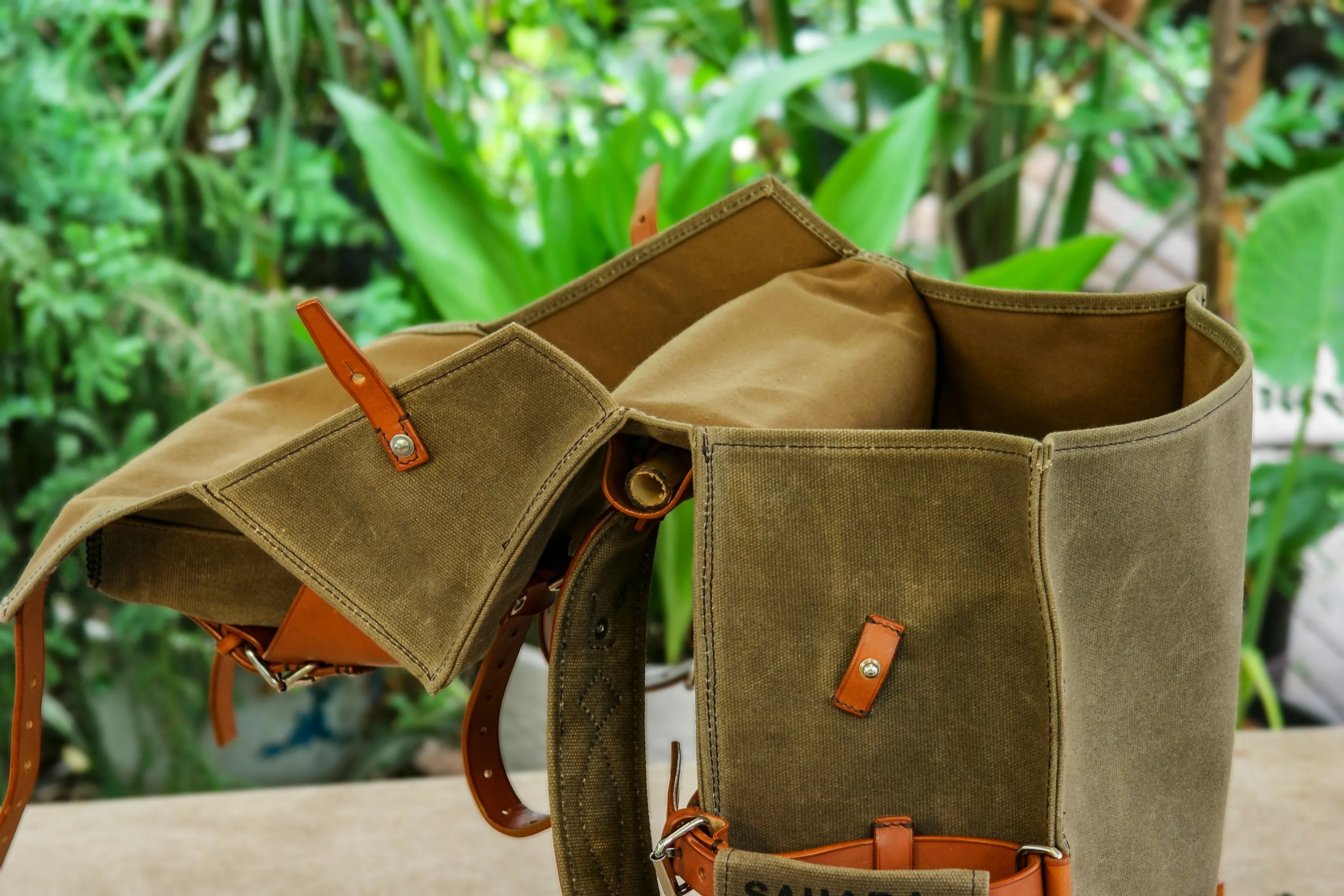 Vintage Oil Wax Canvas Backpack - Vintage Backpacks Travel, Camping, Hiking