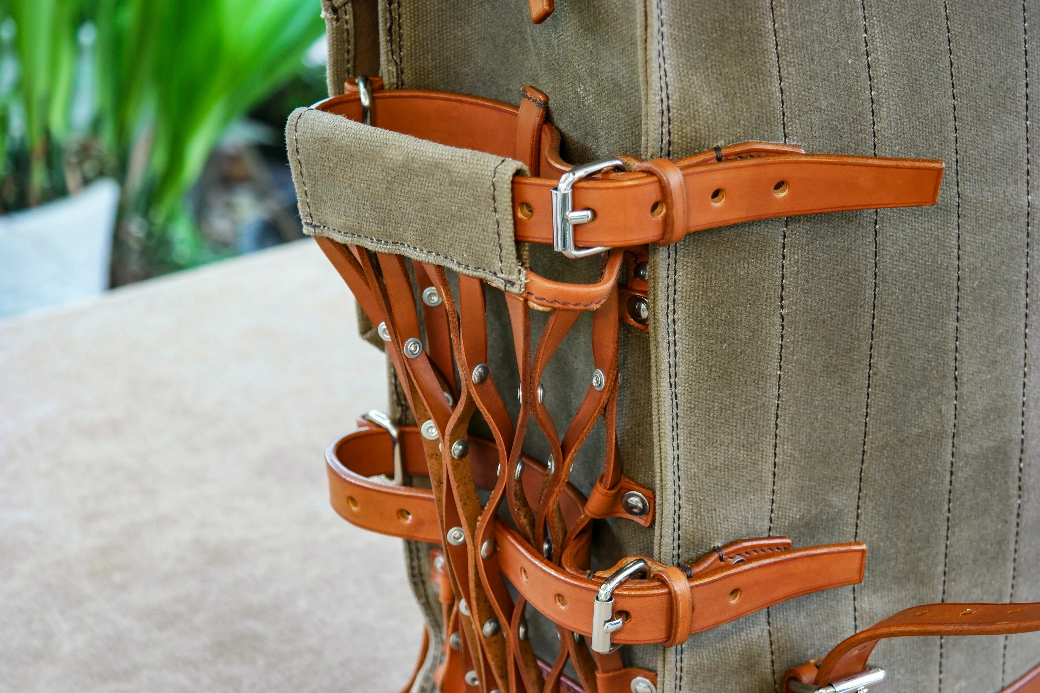 Vintage Oil Wax Canvas Backpack - Vintage Backpacks Travel, Camping, Hiking