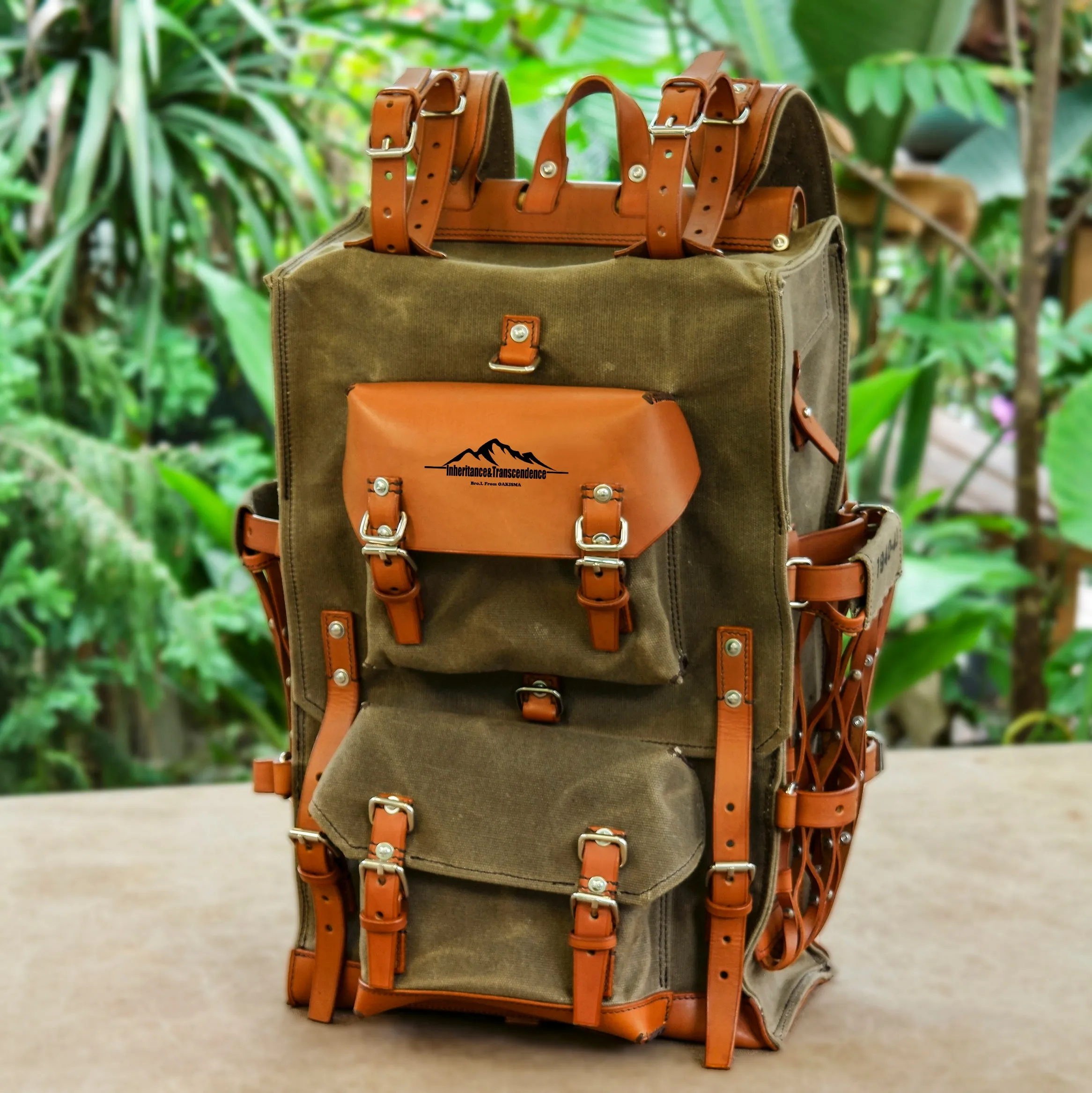 Vintage Oil Wax Canvas Backpack - Vintage Backpacks Travel, Camping, Hiking
