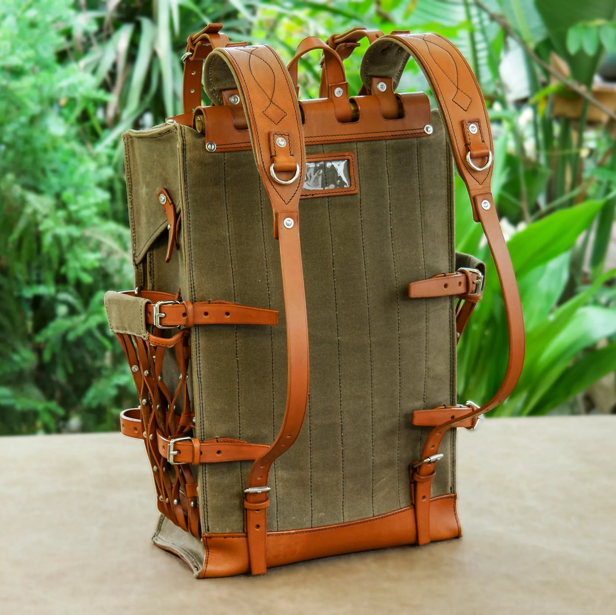 Vintage Oil Wax Canvas Backpack - Vintage Backpacks Travel, Camping, Hiking