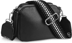 VONAL Leather Crossbody Purse for Women Triple Pockets Designed Shoulder Bag