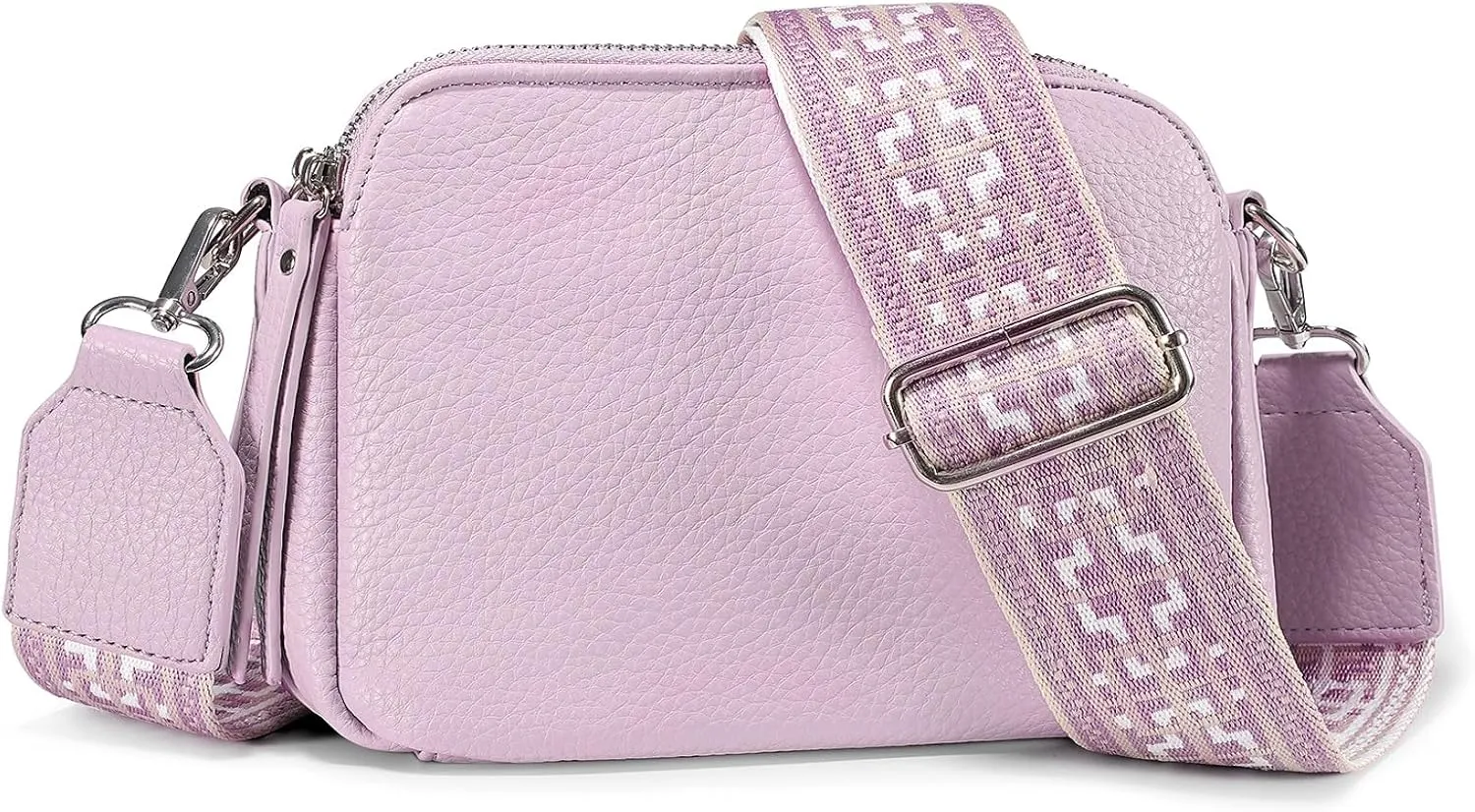 VONAL Leather Crossbody Purse for Women Triple Pockets Designed Shoulder Bag