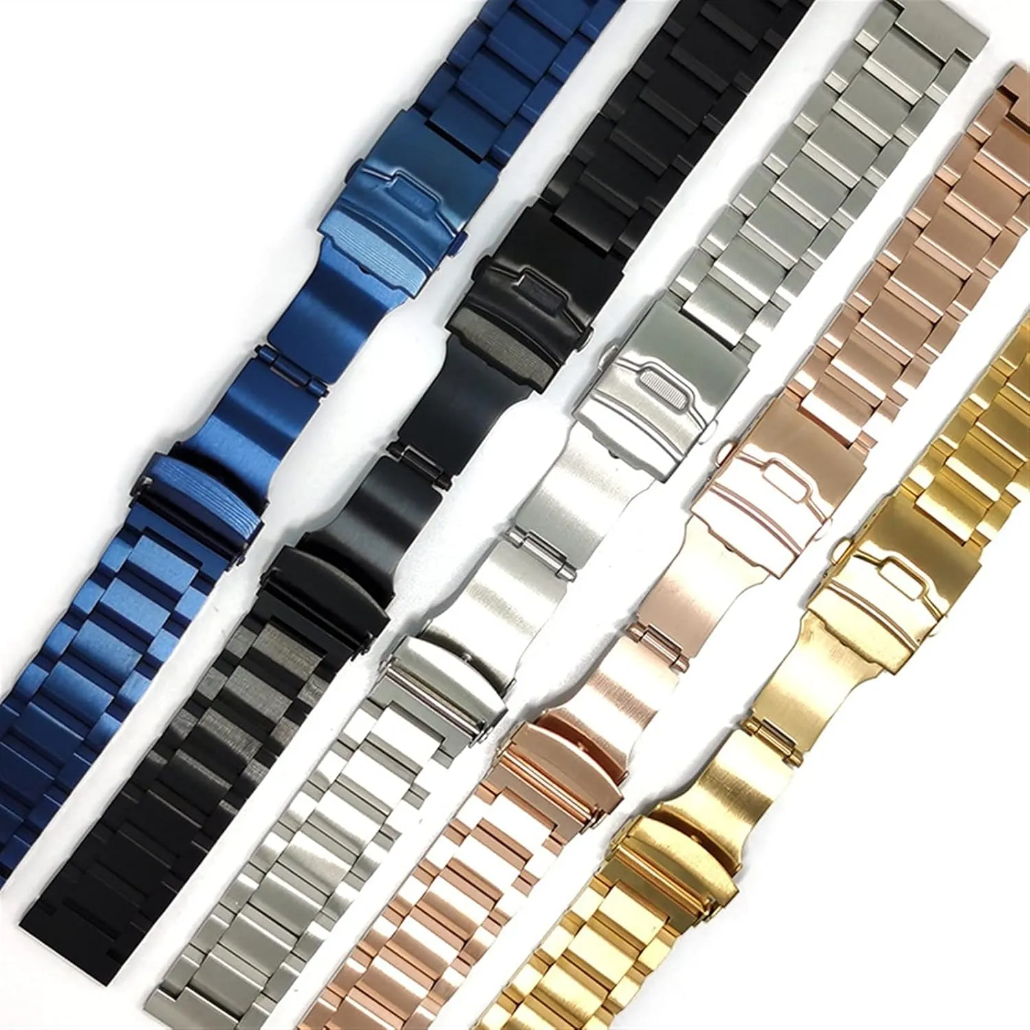 Watch Strap Suitable For Width 18 Mm 20 22 24 Stainless Steel Metal Safety Buckle Replacement Bracelet