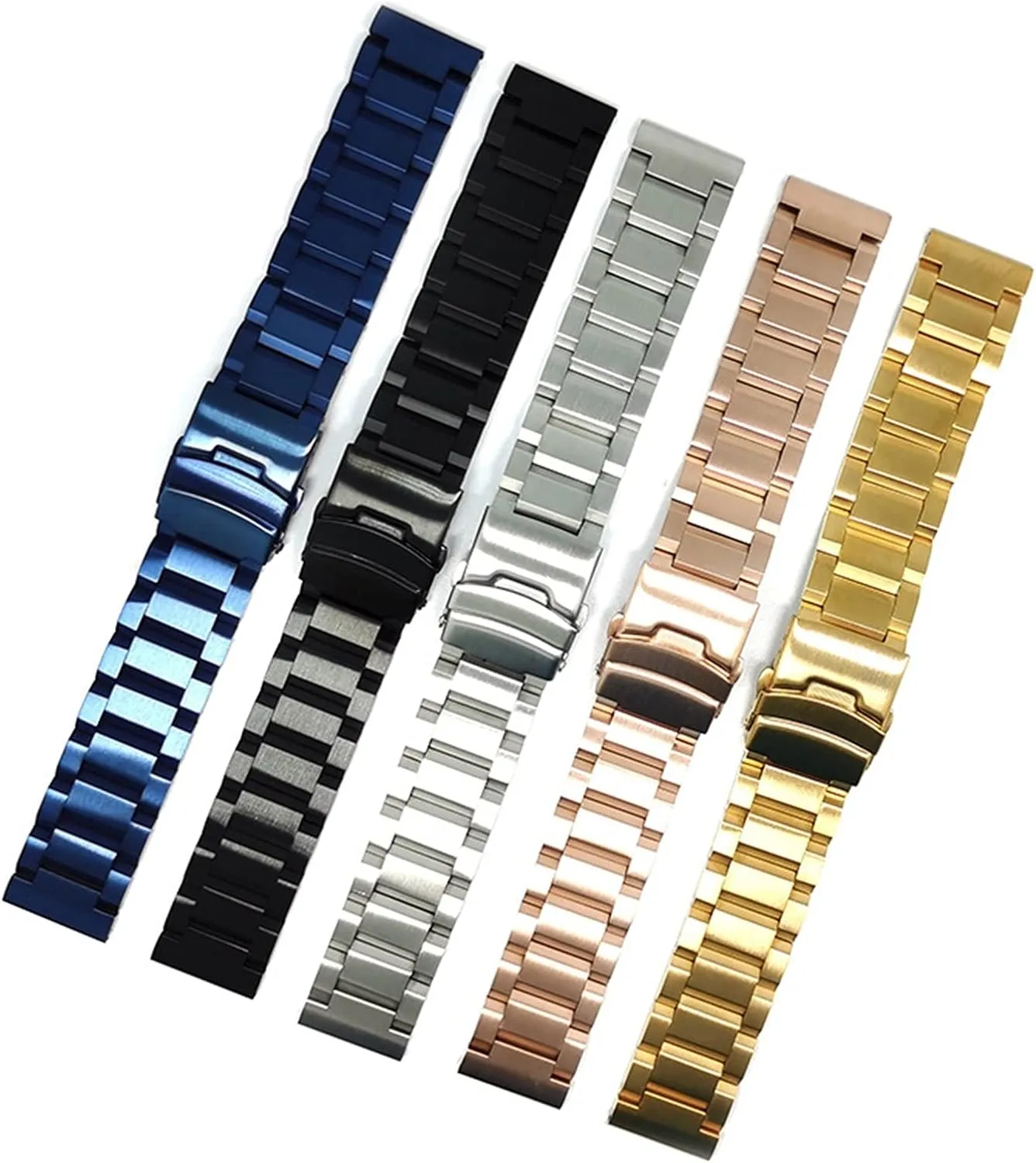 Watch Strap Suitable For Width 18 Mm 20 22 24 Stainless Steel Metal Safety Buckle Replacement Bracelet