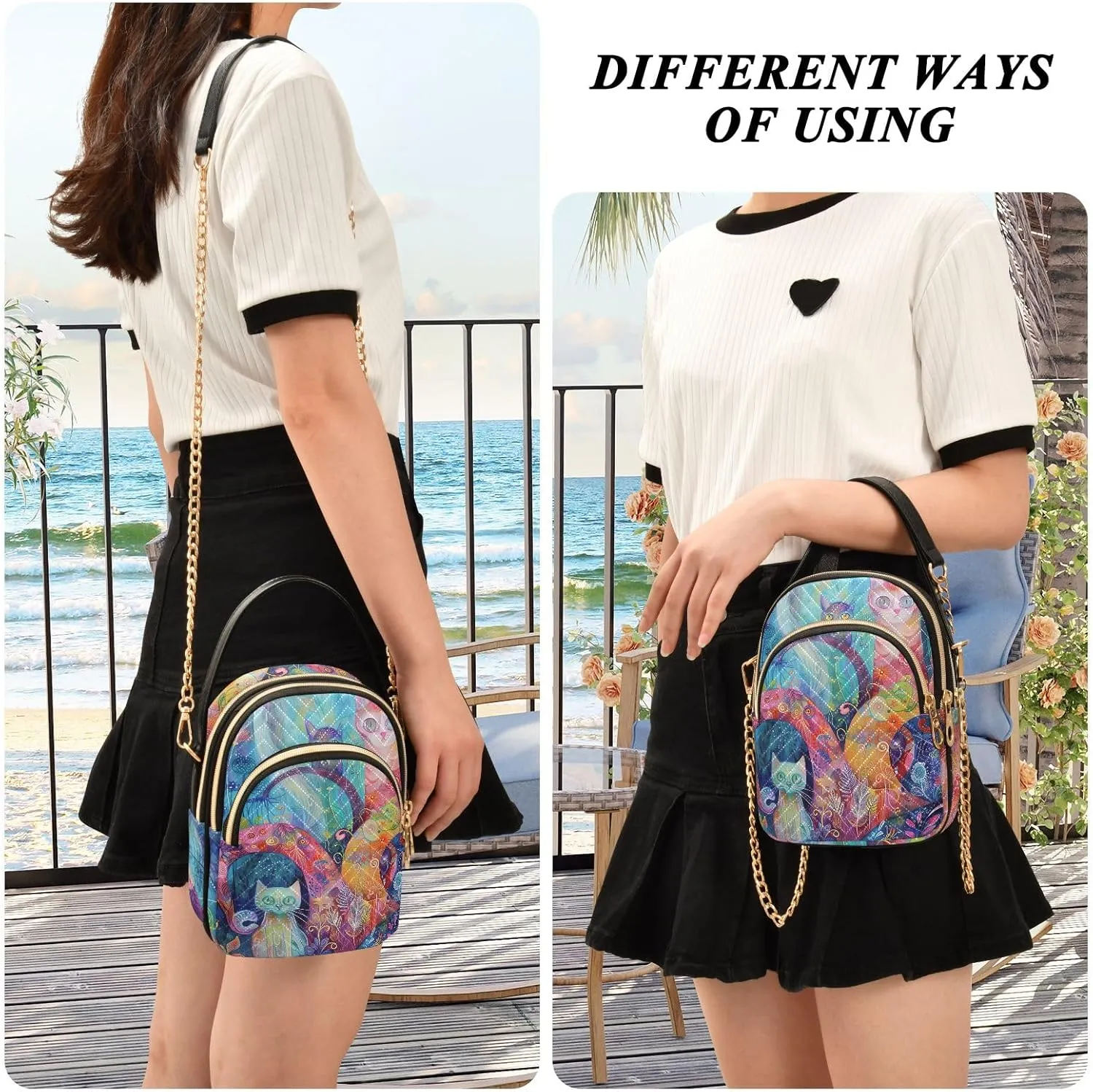 Watercolor Sea Parrot Shoulder Bags for Women Trendy Women Handbags